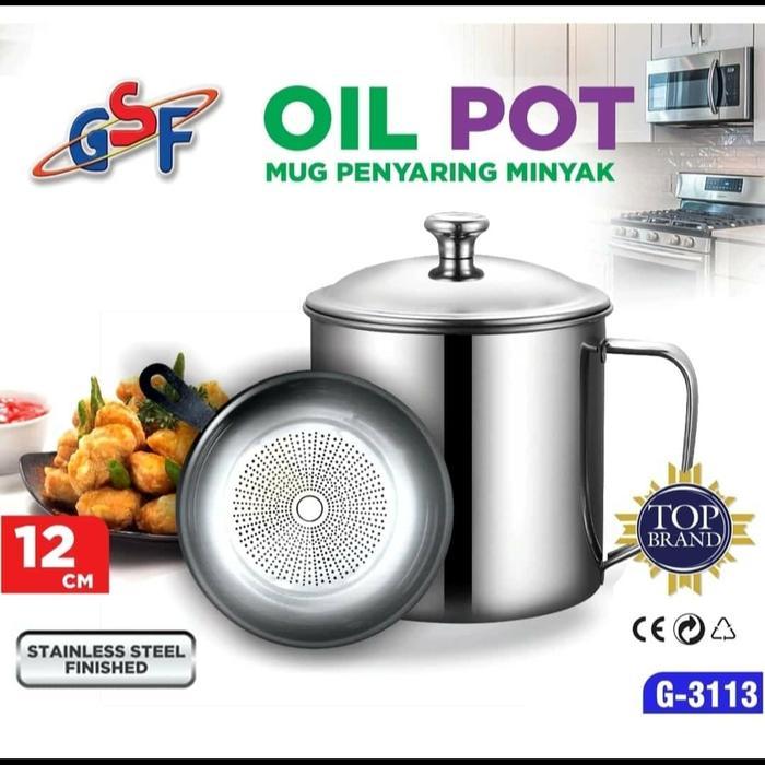 Oil Pot Penyaring Minyak Wadah Tempat Tirisan Minyak Goreng GSF G 3113
