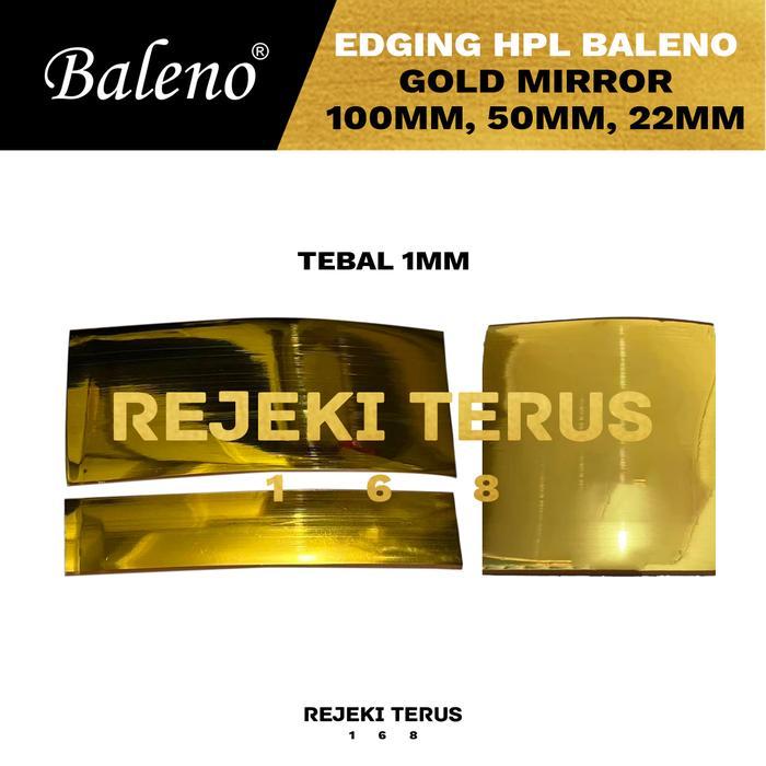 Edging HPL Baleno Emas Kilap Gold Mirror - Pinggiran Meja Kayu PVC