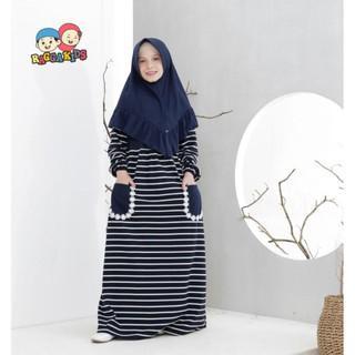 GAMIS ANAK MOTIF GARIS GAMIS KAOS ANAK RAGGAKIDS STRIPE BAJU MUSLIM DRESS