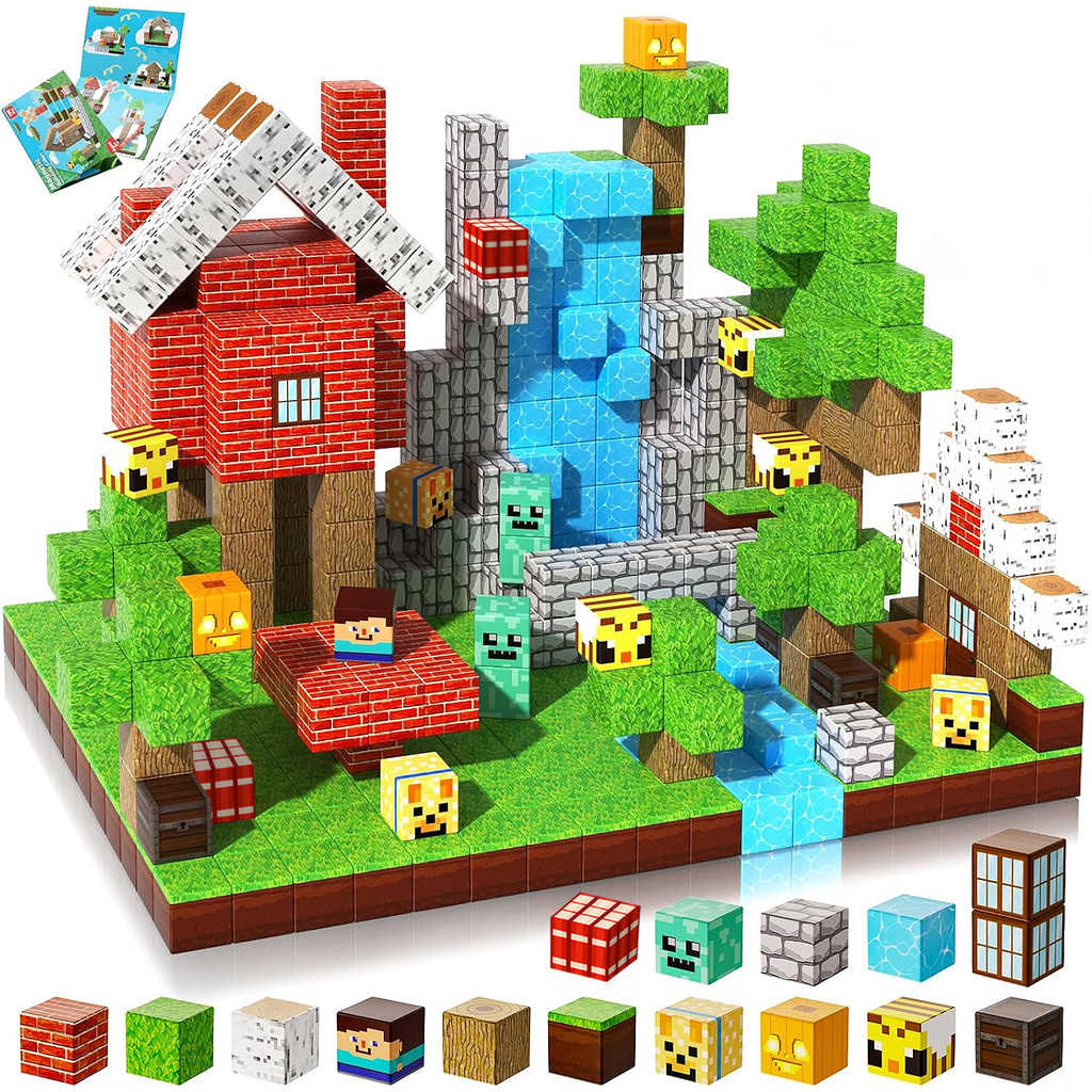 Magnetic Building Blocks Mine World Magnetic Forest House Brick Cube Toys Set STEM Sensory 2025 Best