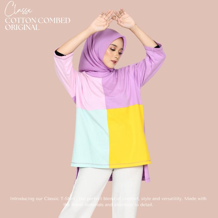 Atasan Wanita Tunik Ephipany Original Kombinasi 4 Warna Pastel