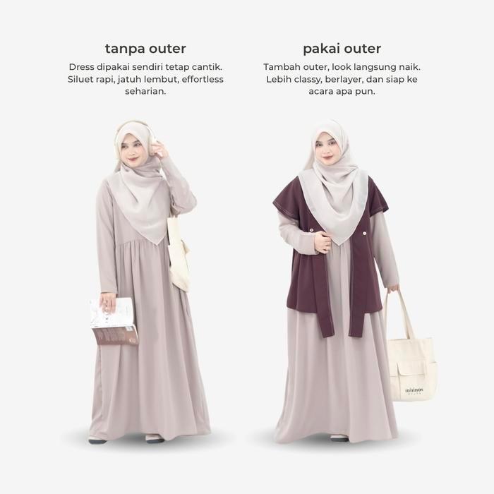 Mininos Asuka Set Outer Gamis Japan Minimalist Syari 2In1
