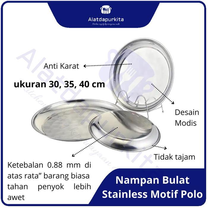 Nampan Piring Baki Talam Nasi Kebuli Biryani Tumpeng Bulat Bahan Stainless Steel Tebal Diameter 30