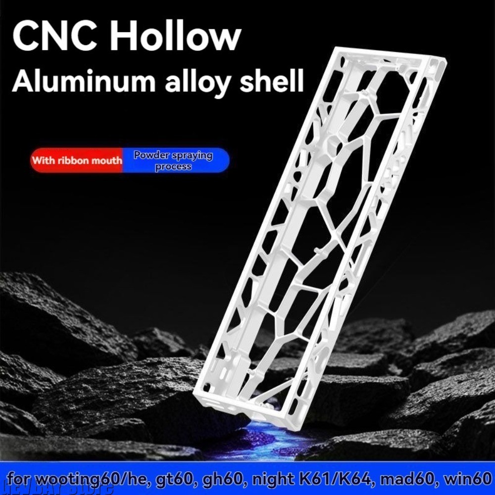 Aluminum Keyboard Case H60 Hollow Shell for Wooting 60 HE+ 60% Layouts Mad 60 Pro DZ60 GH60 Win60 HE