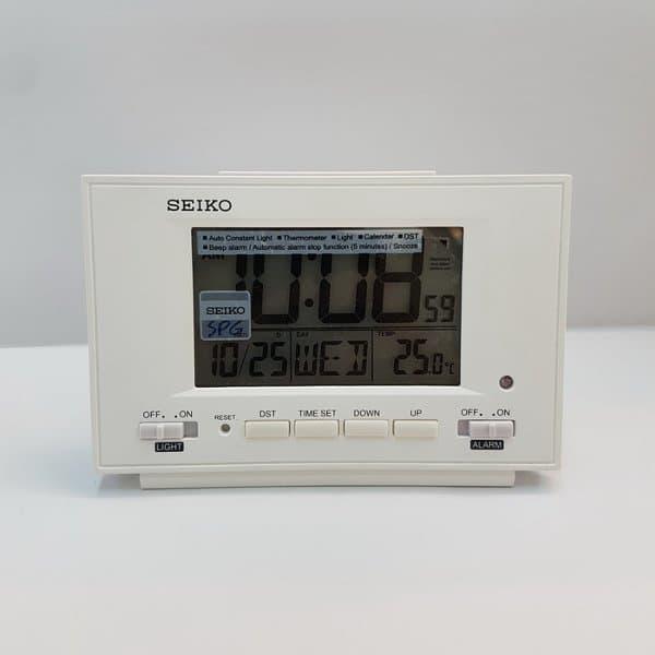 Jam Digital Meja Seiko Qhl075W Putih Jam Weker Seiko