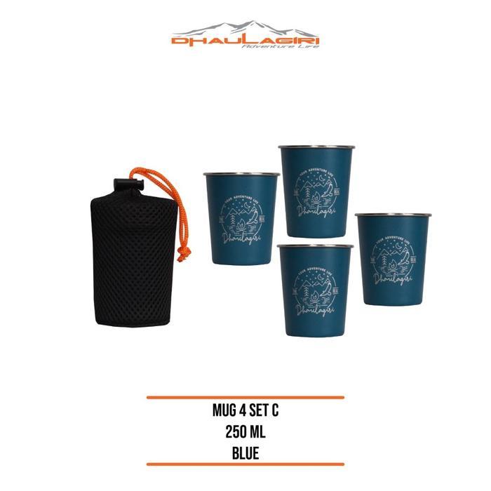 gelas set stainless dhaulagiri gelas set camping gunung