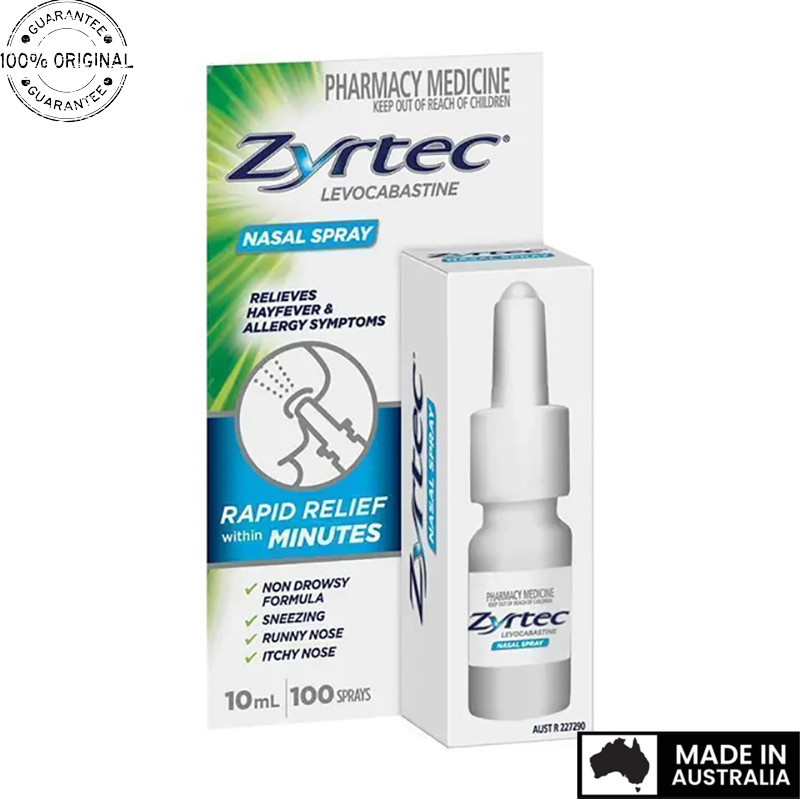 Aussie Original Zyrtec Antihistamine Hayfever & Allergy Nasal Spray 10mL