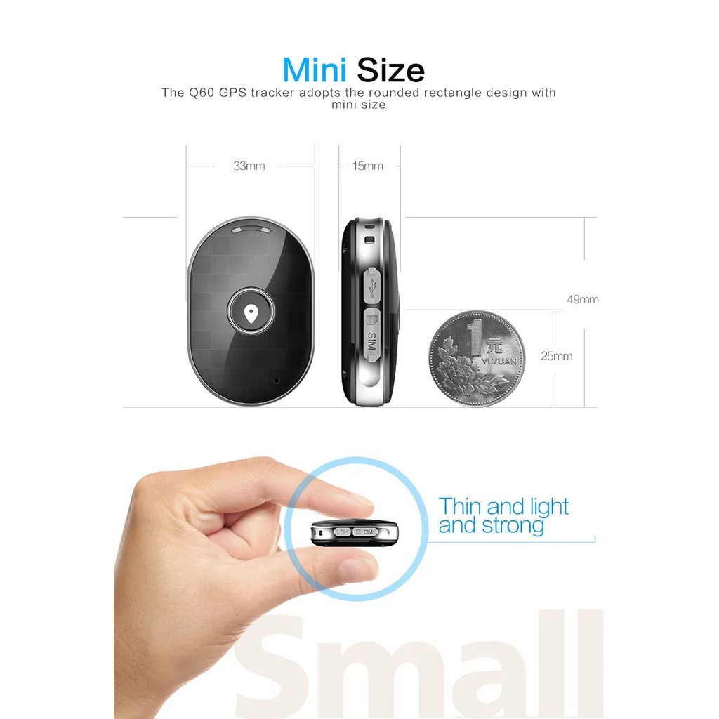 GPS Tracker for the Elderly, Children, Car, Pet, Waterproof Mini GPS Pet Tracker, Pet Locator,