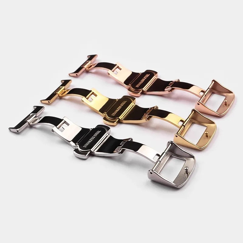 For Jaeger LeCoultre Watch Silicone cowhide Strap Silver Rose Gold Steel Folding Clasp 16mm 18 20mm