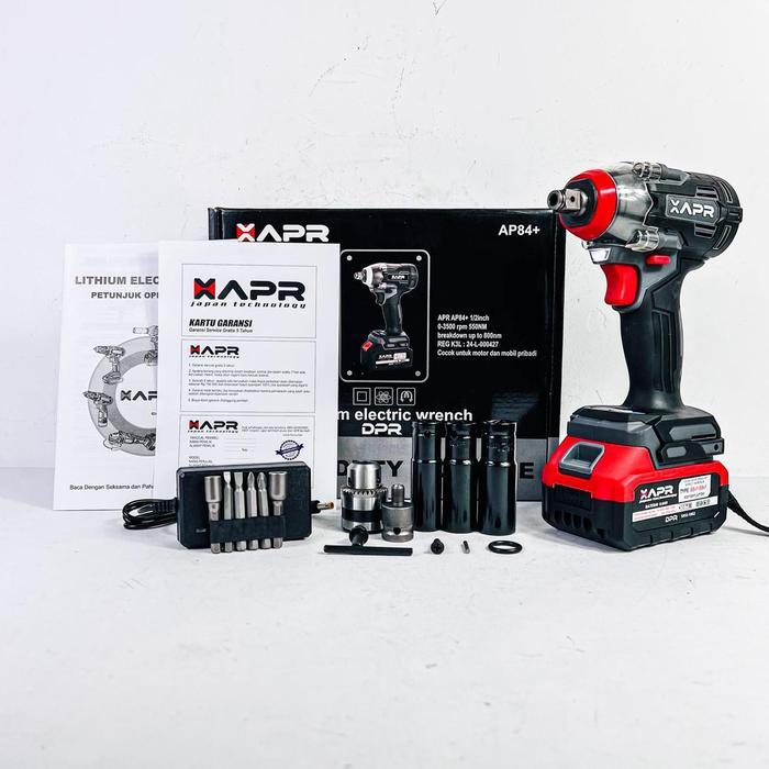 Xapr Ap84 Plus Mesin Impact Wrench Standar 550Nm Baterai 88Vf Fullset AccecorisLxt10Cell Garansi
