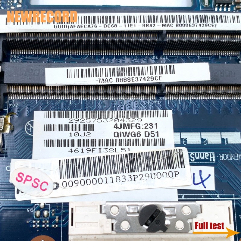 For Lenovo G580 QIWG5_G6_G9 LA-7981P Laptop Motherboard HM76 DDR3 GT610M/630M/710M GPU MAIN BOARD