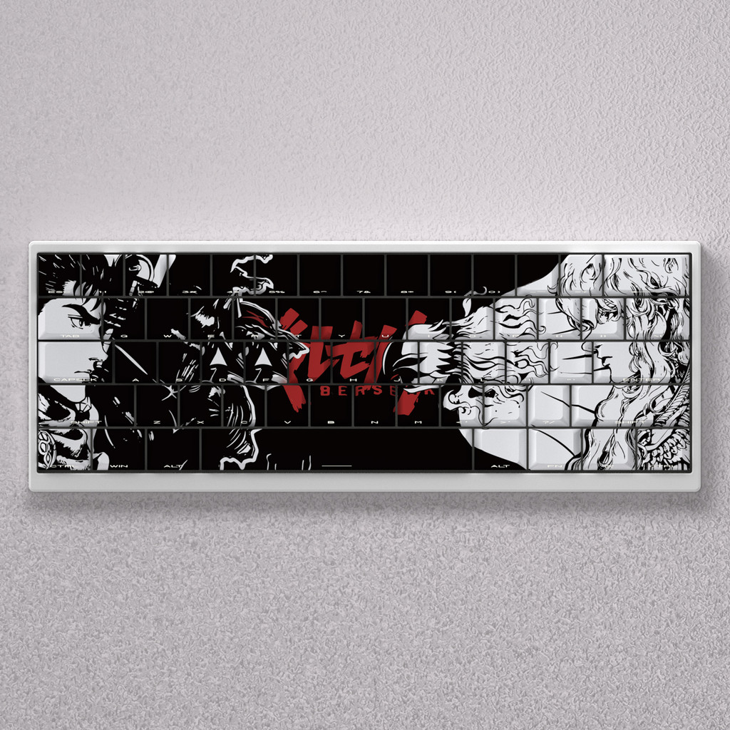 98 Keys Berserk Keycaps Anime Key Cap Set Cherry PBT Engraved Side Transparent 98 Keys for
