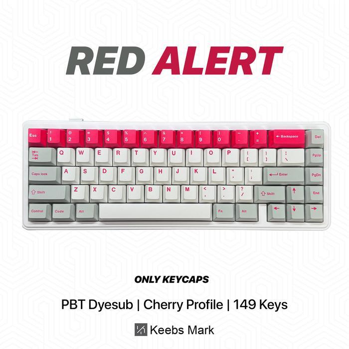 Red Alert Keycaps PBT Dyesub 149 Keys Cherry Profile Keycaps