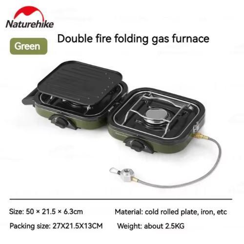 Kompor Lipat Naturehike Nh22Rj003 Double Burner Camping Piknik