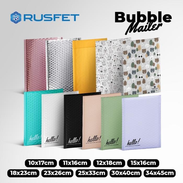 Amplop Bubble Mailer Rusfet Black Matte / Hitam Kantong Buble Wrap
