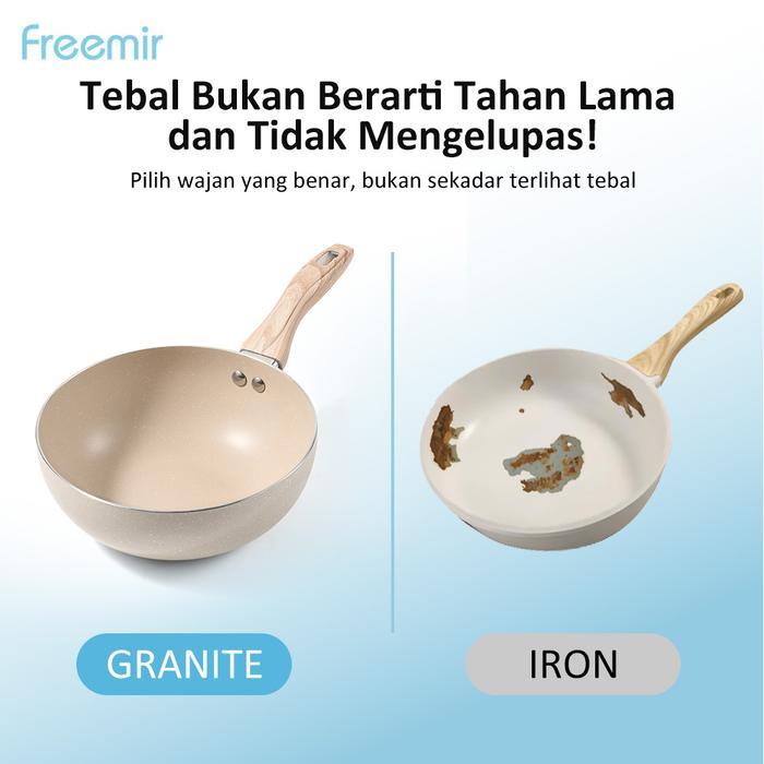 [MEGA SALE] BEST SELLER FREEMIR WAJAN CEKUNG ANTI MENGELUPAS ANTI LENGKET ANTI GORES BEIGE 20 CM