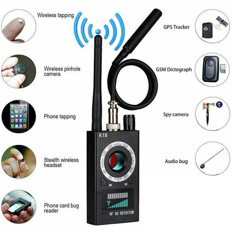 Terbaik K18 Detector Multi-function Anti Mini Bug Audio SPY-Camera GSM Finder GPS Signal Lens RF Loc