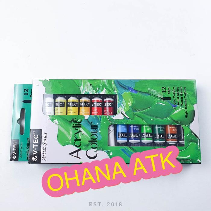 Acrylic V-tec 12 Warna Cat Akrilik Vtec