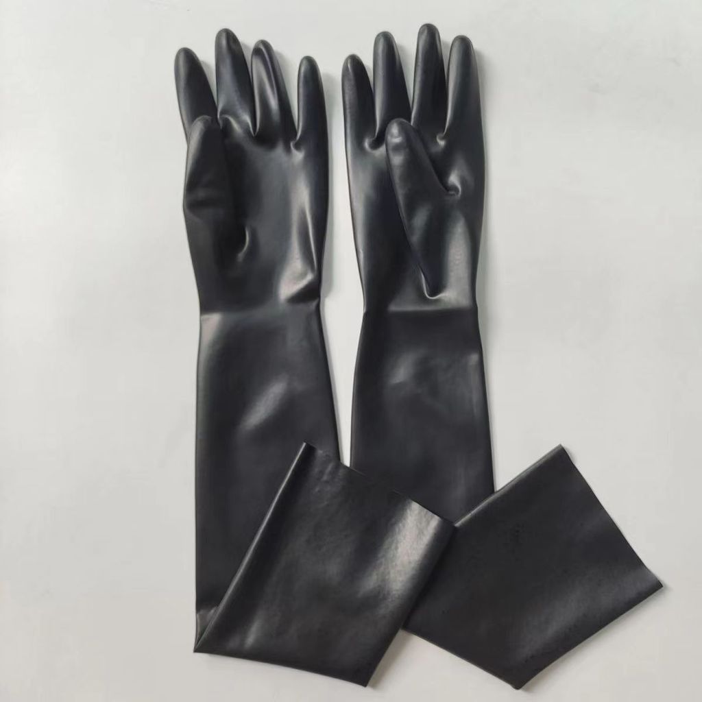  Hot Wrist Seamless Black / Red Latex Opera Long Latex Gloves Fetish Latex Gloves