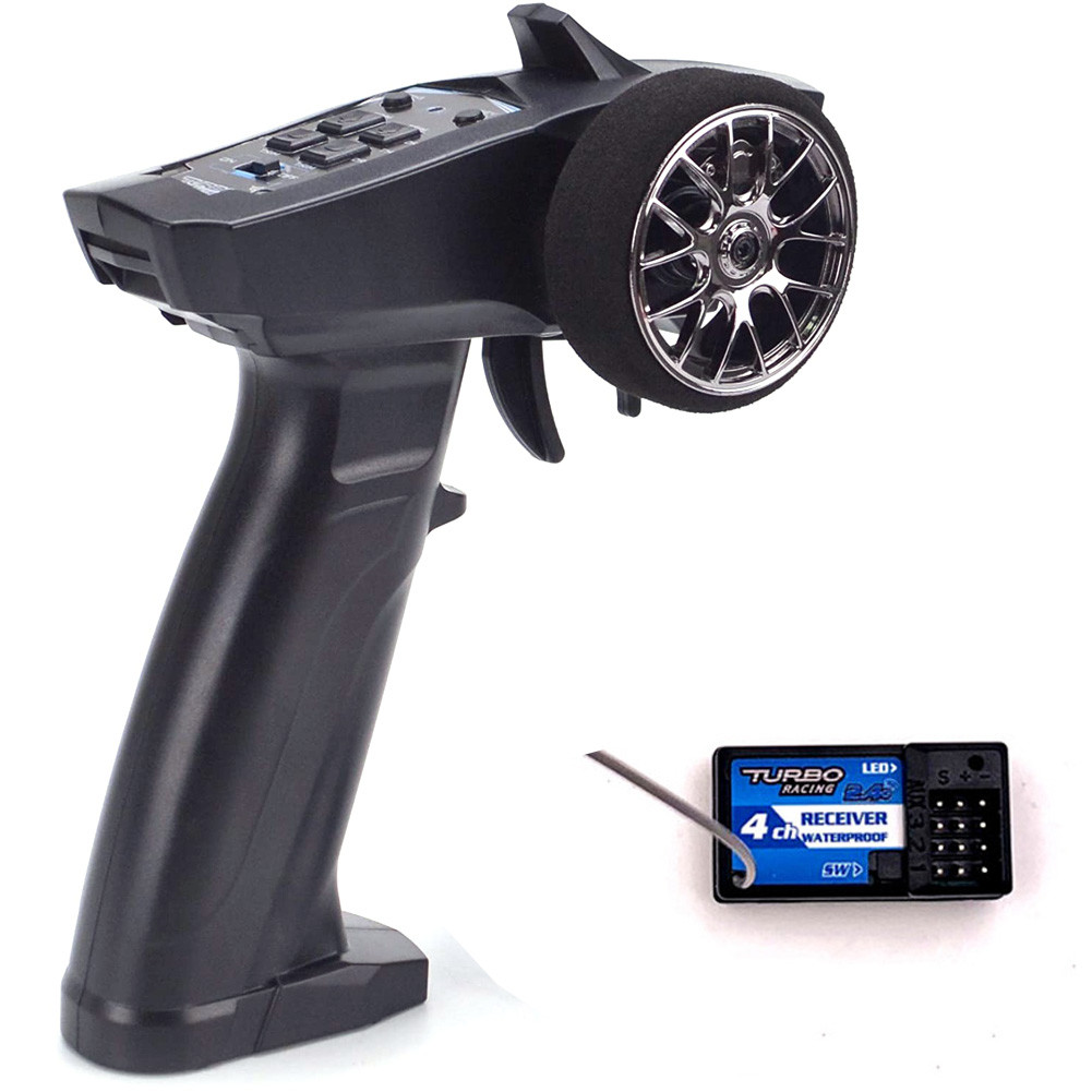 Turbo Racing 91803G-VT RC Radio Transmitter 2.4GHz 4CH Remote Controller with 4CH Receiver for RC