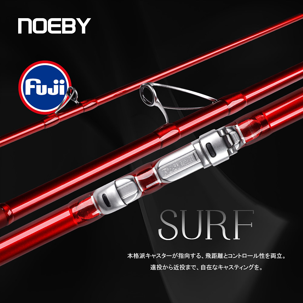 NOEBY Fishing Rod Surf 397BX 428BX 3 Section Fuji Parts Carbon Surf Fishing Rod Sinker 100-260g