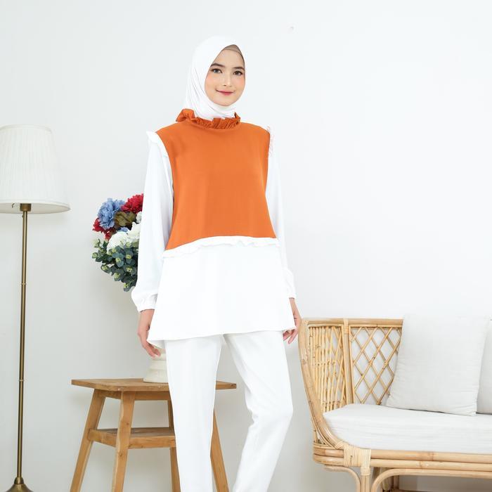 NAIMA POLOS BLOUSE by Denosa Fashion