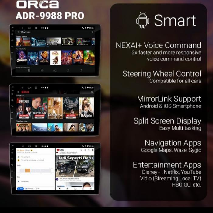 Jaminan Termurah Android Orca Adr-9988 Pro+ Camera Dvr Raize & Rocky 10Inch