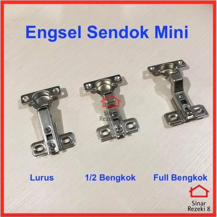 Engsel Sendok Mini - Engsel Pintu Lemari Kecil Lurus setengah bengkok