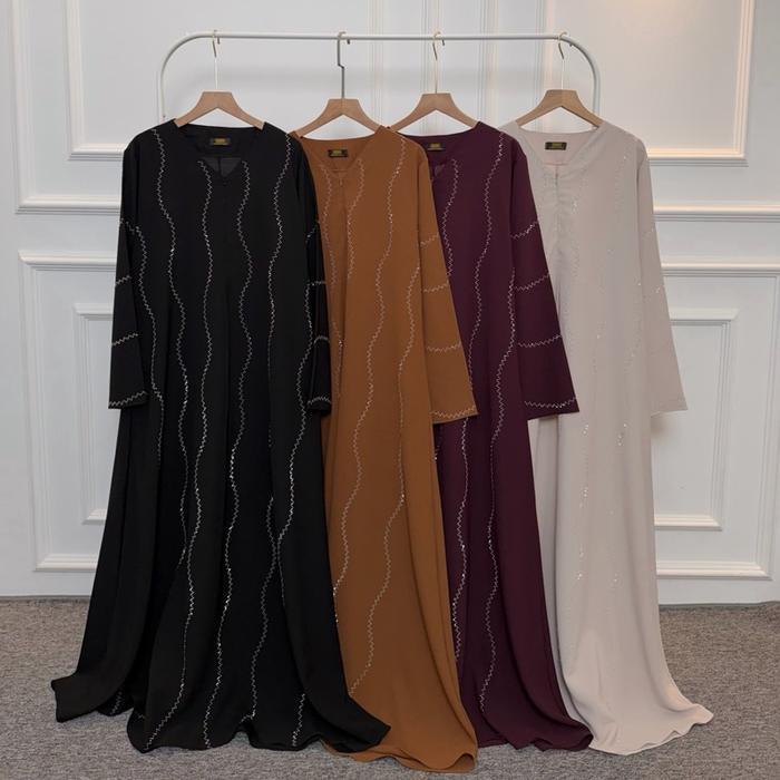 Dfm - Ataya Abaya (Exclusive) Dresd Series Tanpa Hijab Bahan Sabrina Anti Uv Abaya Gamis Terbaru