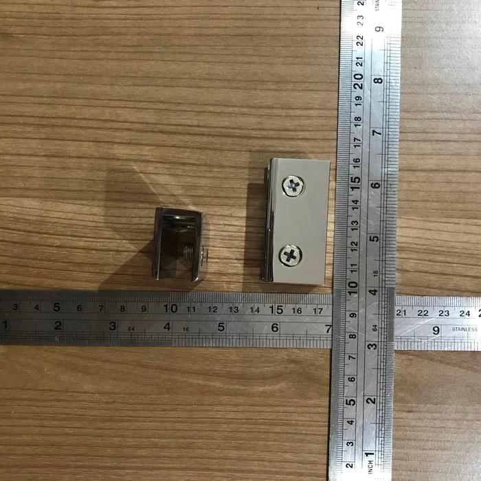 "New" Ambalan Klem Jepit Kaca 8 - 12 Mm Glass Clamp U Jepit Klem Kaca 12 Mm