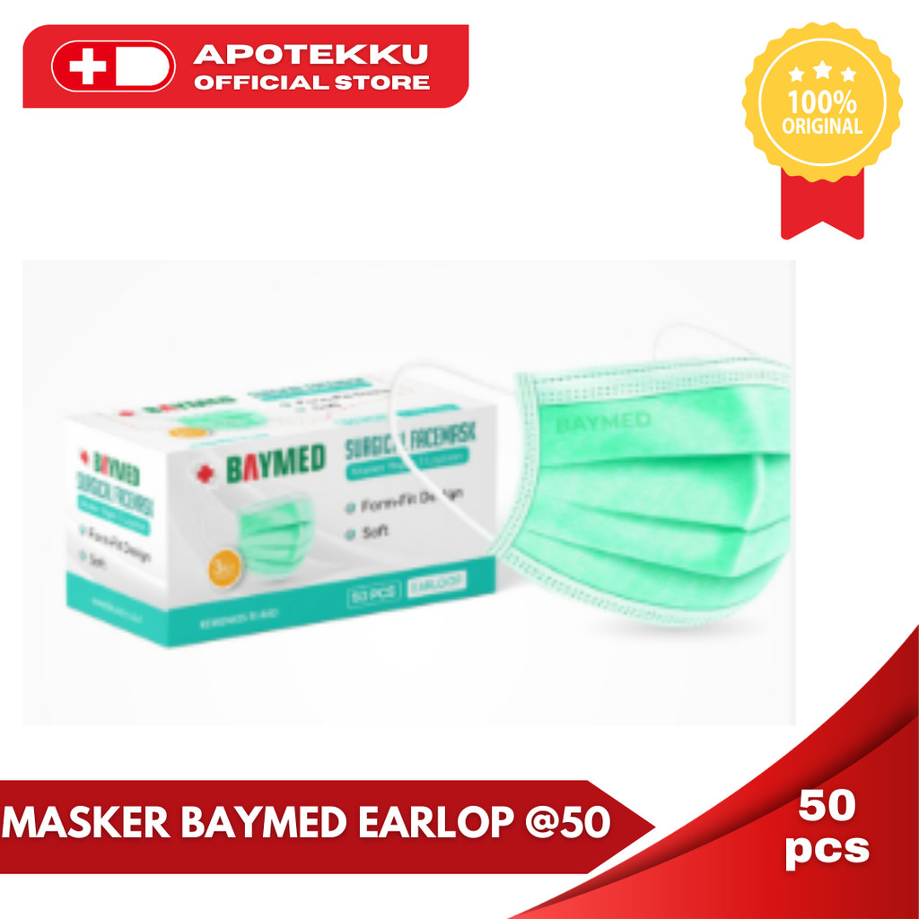 Masker Baymed Earloop - Masker Bedah Medis 3 Ply
