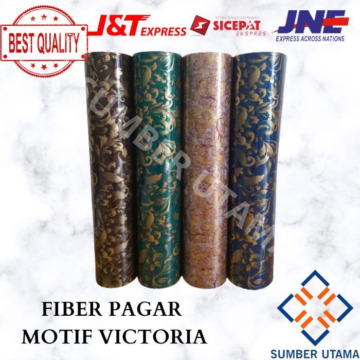 Penutup pagar rumah Fiber Plastik motif batik emas victoria