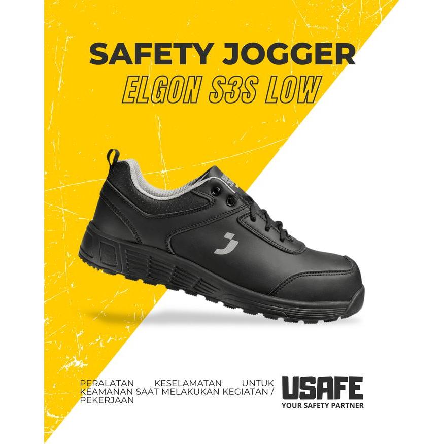 ELGON Sepatu Safety Jogger Elgon S3S Low Ringan Bebas Logam Tahan Penetrasi Sol Phylon Karet