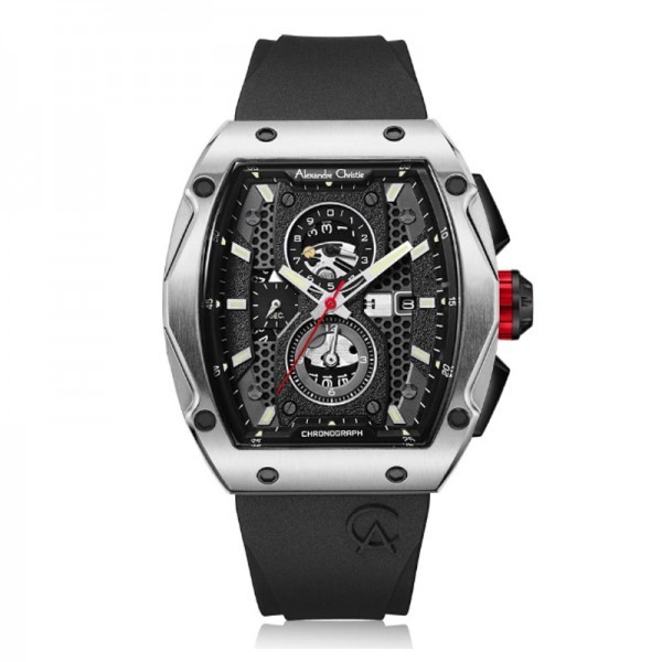 ALEXANDRE CHRISTIE 6608 Jam Tangan Pria SILVER BLACK MCRTBBA - AC 6608