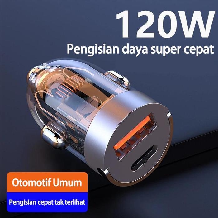 120W Charger Mobil Adaptor Charger Cepat Ponsel Di Mobil Adaptor Pengisi Daya Cepat Ponsel Auto