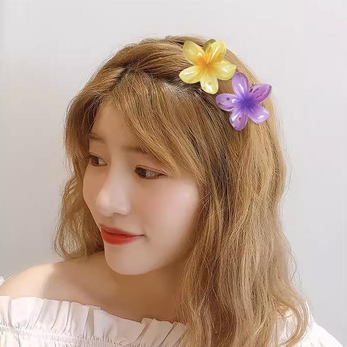lingerlyEgg Flower Hair Claw Clip High Ponytail Hair Claw Clip Female Flower Hair Clip