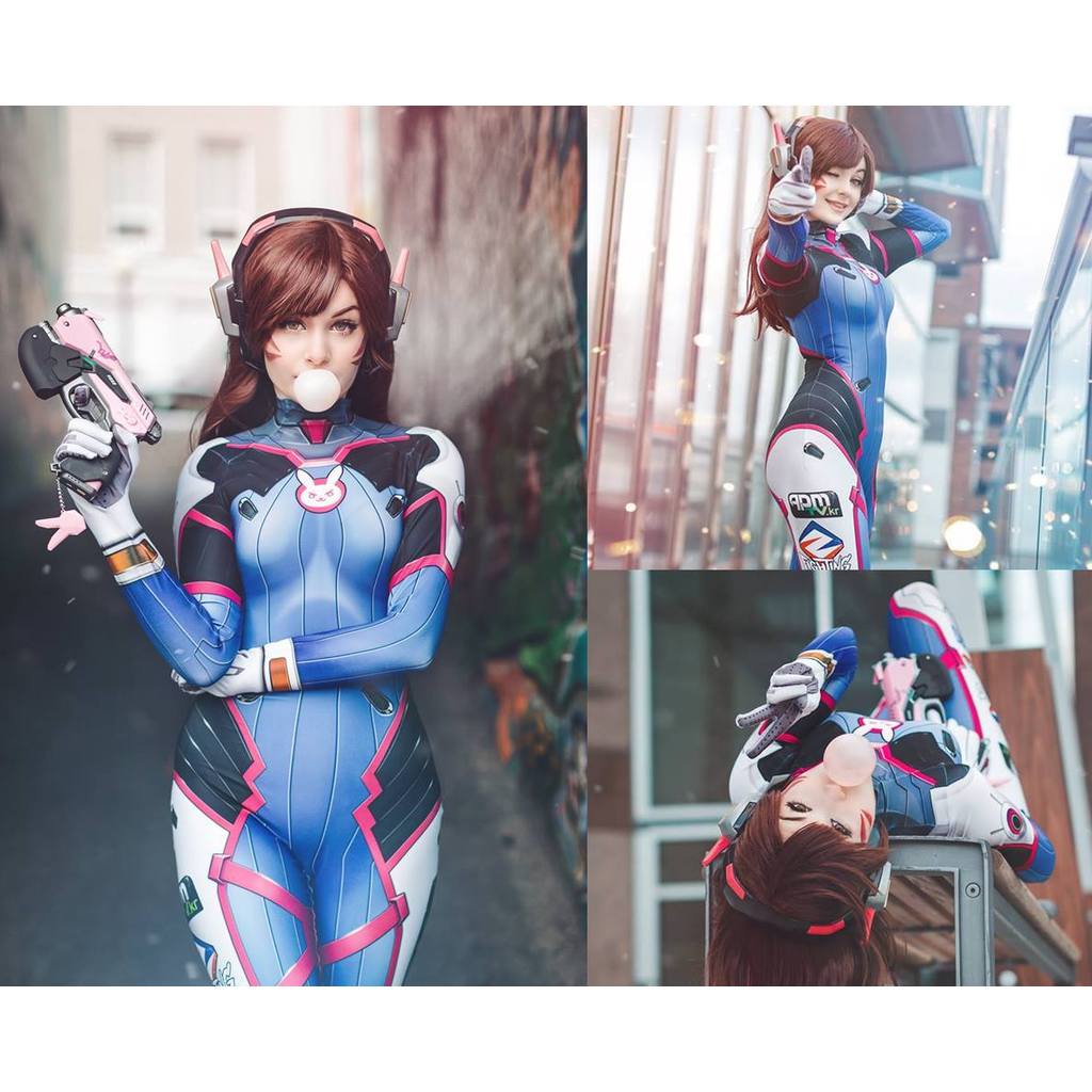 Female Dva Cosplay Costumes Superhero Dva Zentai Suit Halloween Bodysuit S