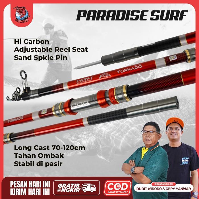 Paradise Surf Joran Pasiran 360CM 390CM 420CM 450CM Carbon Antena Telescopic Kaku Kuat Panjang 3