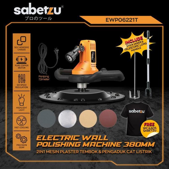 SABETZU Mesin Acian Lantai Pengaduk Semen Cat Poles Plester Dinding - Mesin Mixer Cat Tembok