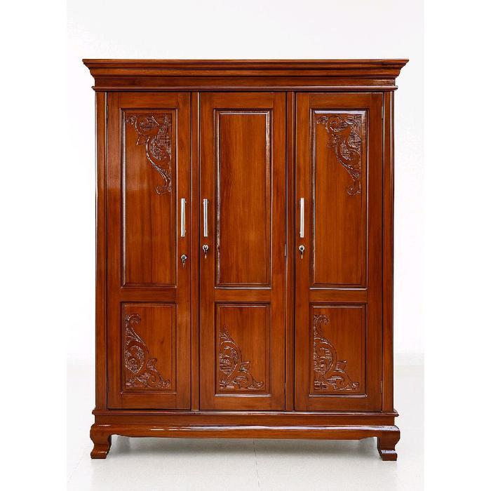lemari jati / lemari kayu jati 3 pintu jumbo