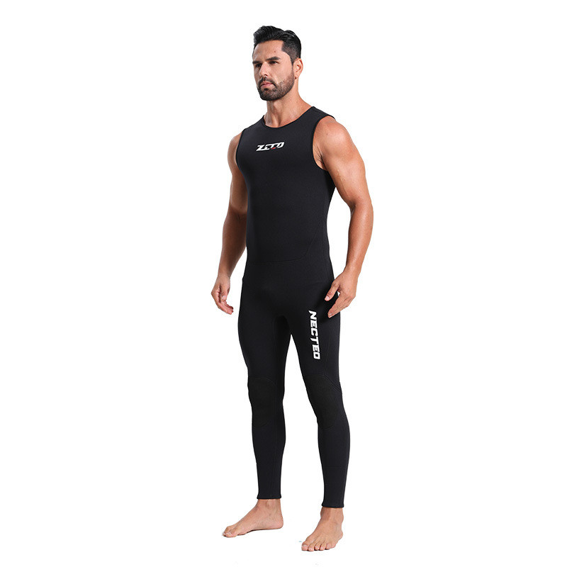 ZCCO 3mm Neoprene Wetsuit One-piece Men Sleeveless Diving Suit Comfortable High Elasticity Scuba