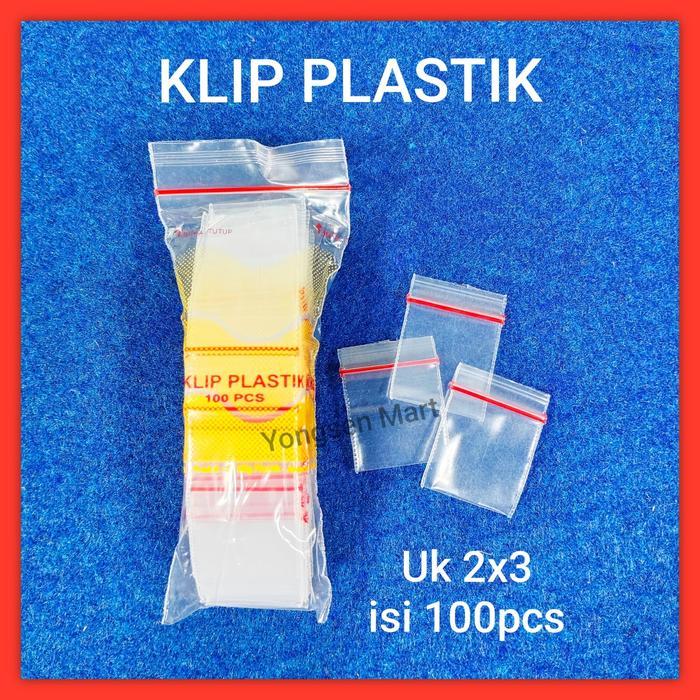 Plastik Klip kecil uk 2x3 cm (isi 100pcs) plastik obat, ziplock