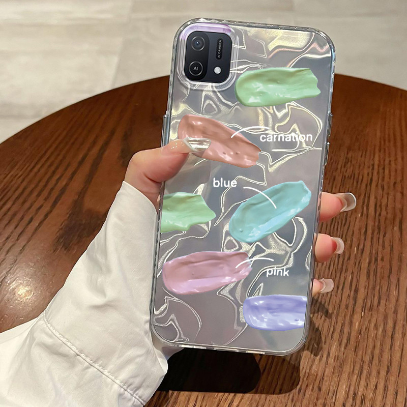 Casing Hp OPPO A16K OPPO A16E Case Coretan Goresan cat Laser Dazzle Wave Kesing Kasing Cesing Siliko