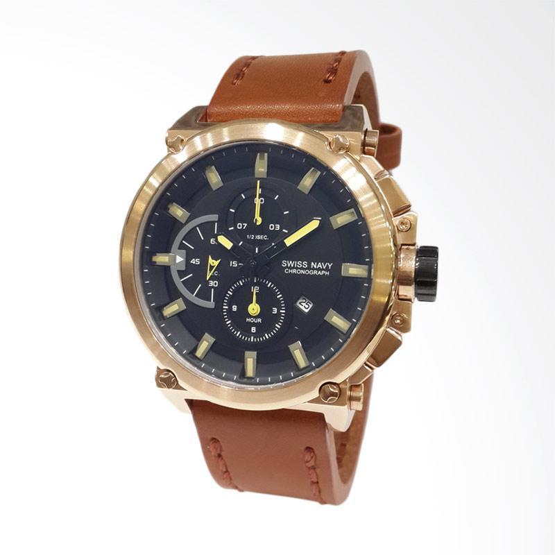 Swiss Navy 8935MRGBKBN Leather Strap Jam Tangan Pria -