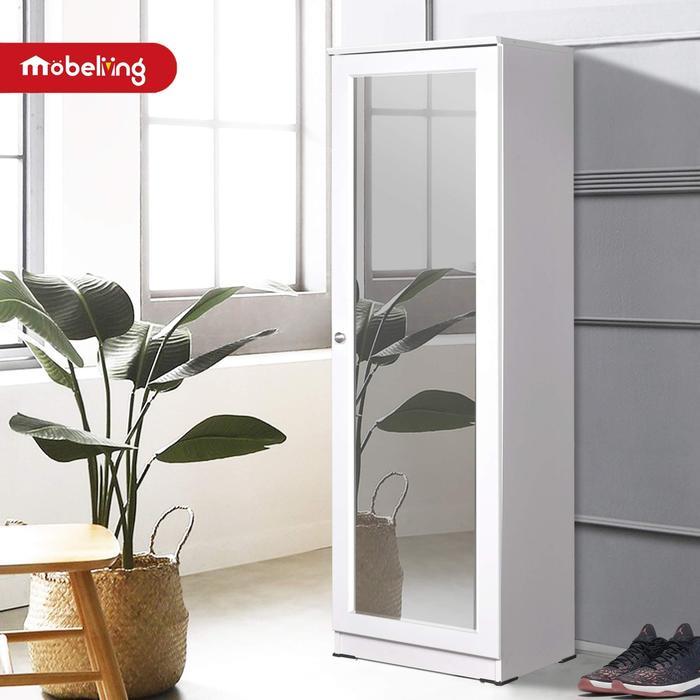 Promo Mobeliving - Rak Sepatu Kaca - Furniture Tempat Sepatu Minimalis