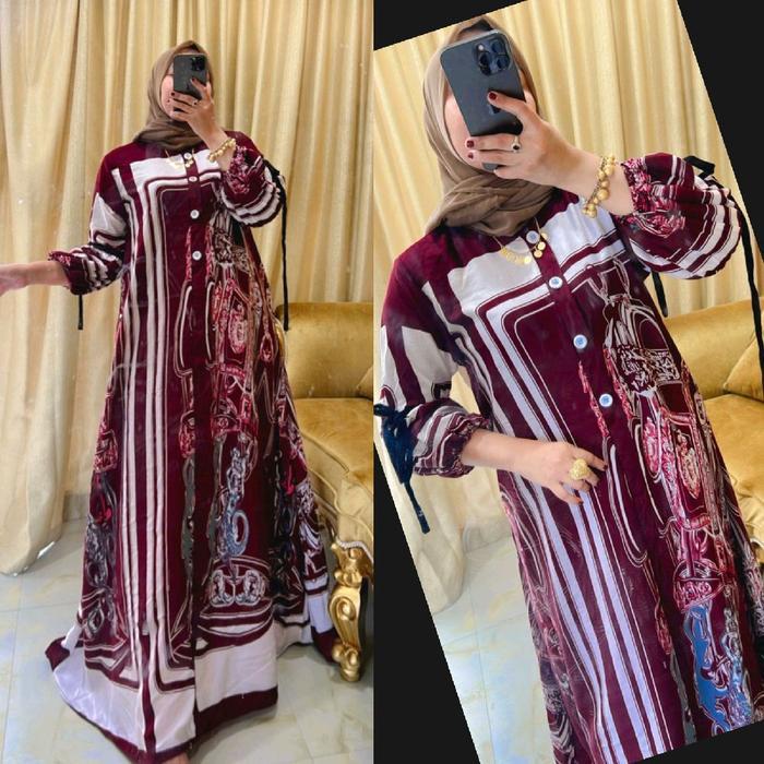 zeni Fatimah Dress Rayon Busui Tangan Balon Muslim