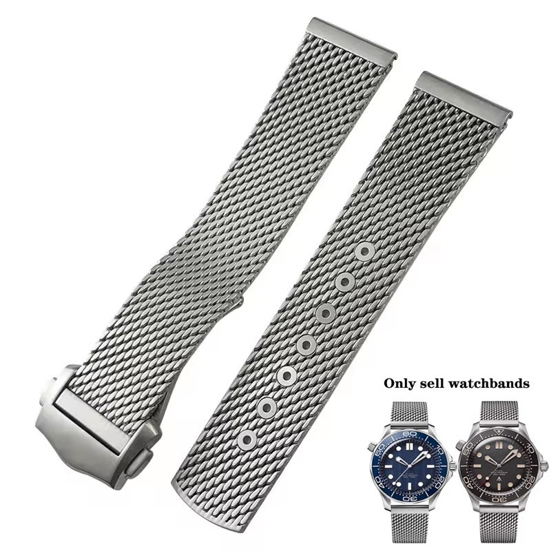 Premium-Grade Titanium steel Chain Strap For Omega 007 Seamaster Diver 300 Watch Band 20mm Replace