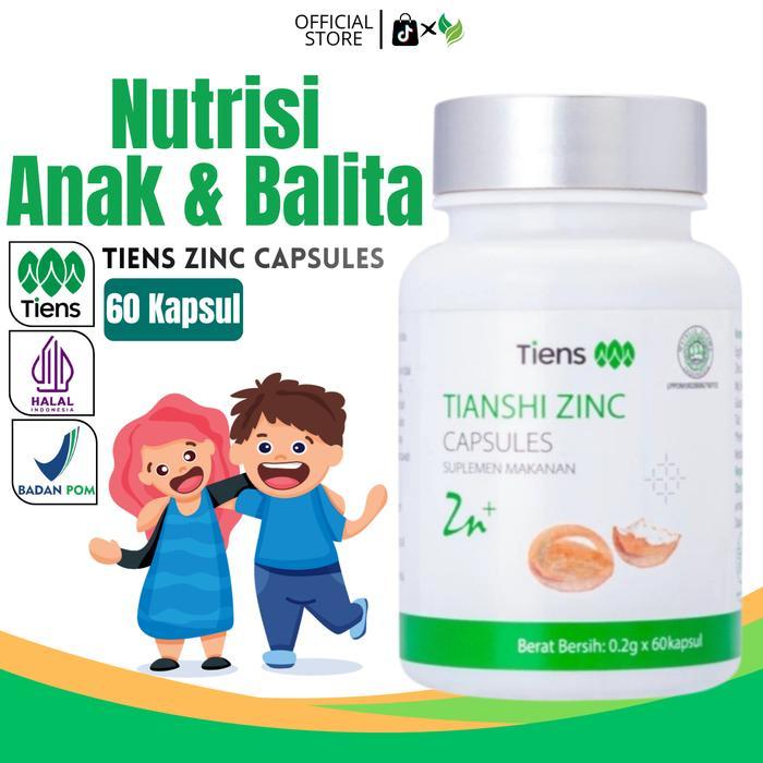 TIENS ZINC - Nutrisi Anak & Balita - Zinc Lactate - Suplemen Nafsu Makan - Suplemen Kesehatan Halal