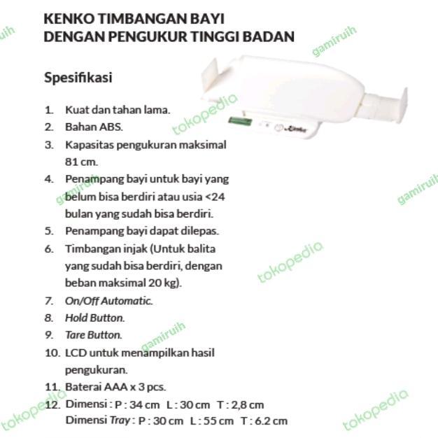 TIMBANGAN BAYI DAN PENGUKUR PANJANG BADAN DIGITAL MERK KENKO