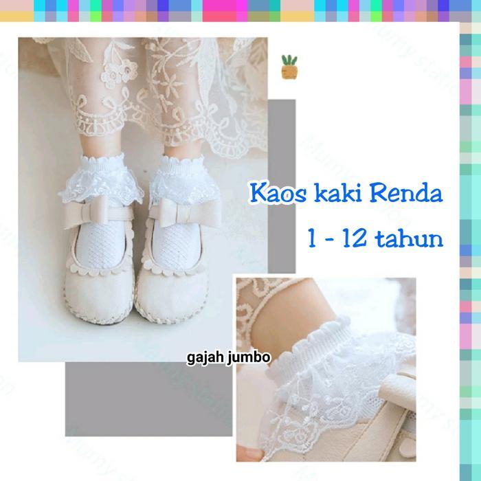 DISKON Kaus Kaki Renda Putih Anak TK SD Murah READY STOCK